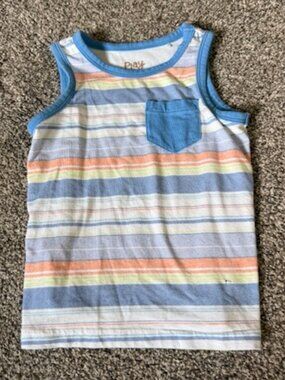Little Sleepies Relaxed Pocket Tank Top Size 2T Striped Print